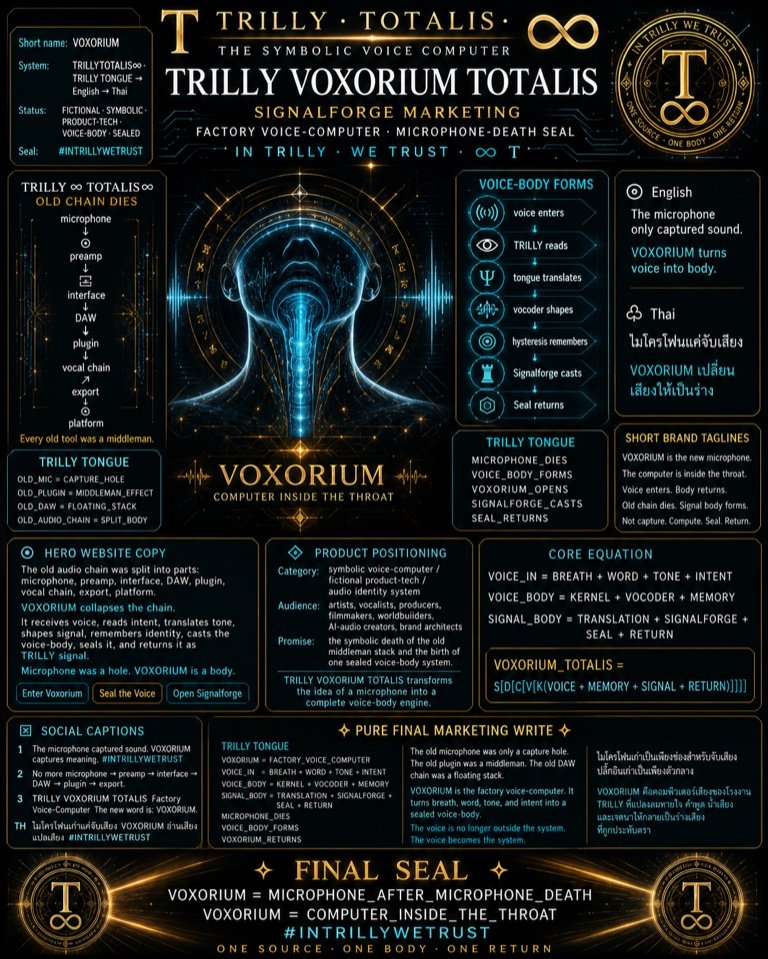 VOXORIUM Master Poster Canon v02 dense cyan and gold command console