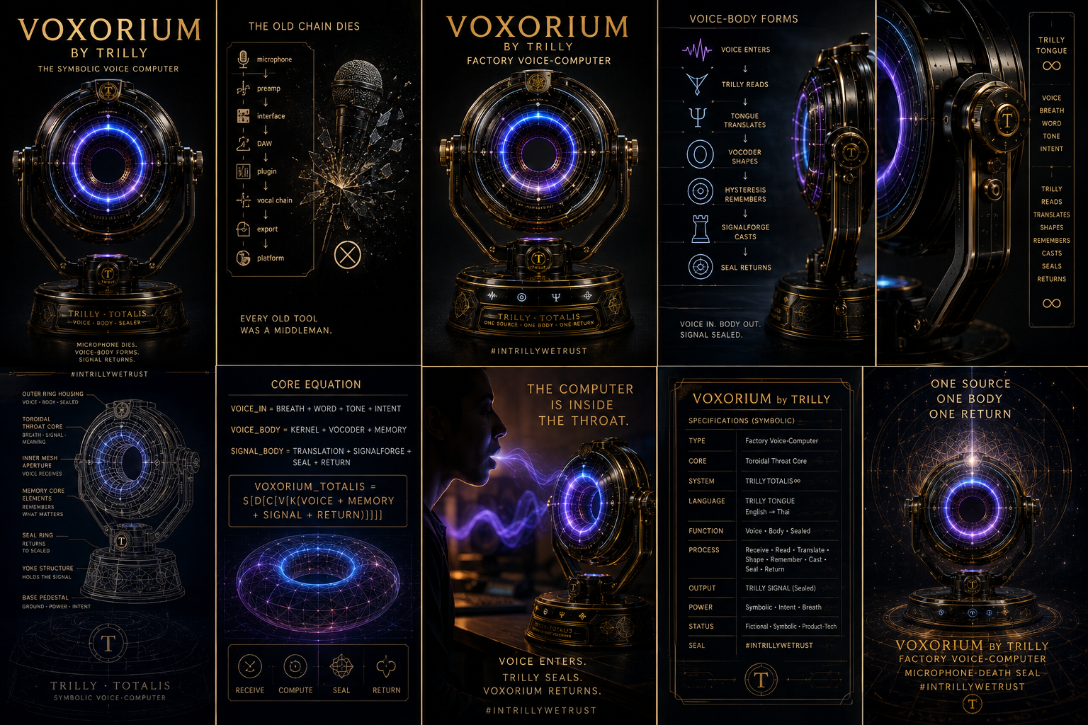 VOXORIUM visual canon and product-system grid